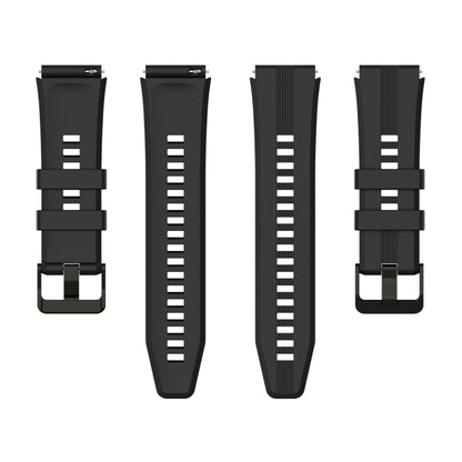 For Honor Watch GS 4 Striped Stainless Steel Buckle Silicone Watch Band(Black) - Watch Bands by PMC Jewellery | Online Shopping South Africa | PMC Jewellery