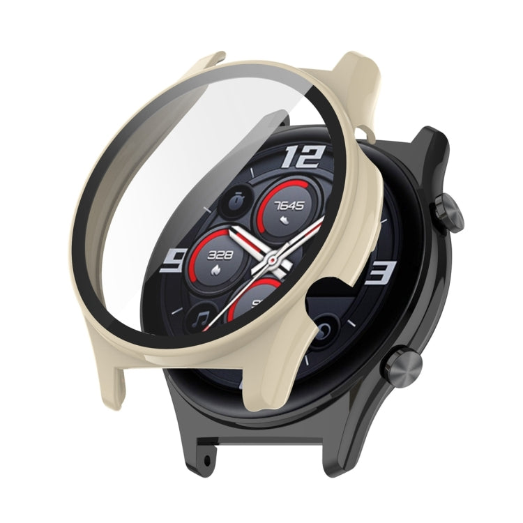 For Honor Watch GS 4 PC + Tempered Film Integrated Watch Protective Case(Ivory White) - Watch Cases by PMC TechLife | Online Shopping South Africa | PMC TechLife