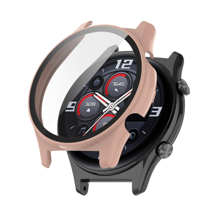 For Honor Watch GS 4 PC + Tempered Film Integrated Watch Protective Case(Pink) - Watch Cases by PMC TechLife | Online Shopping South Africa | PMC TechLife