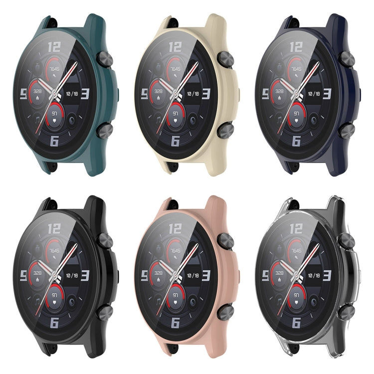For Honor Watch GS 4 PC + Tempered Film Integrated Watch Protective Case(Ivory White) - Watch Cases by PMC TechLife | Online Shopping South Africa | PMC TechLife