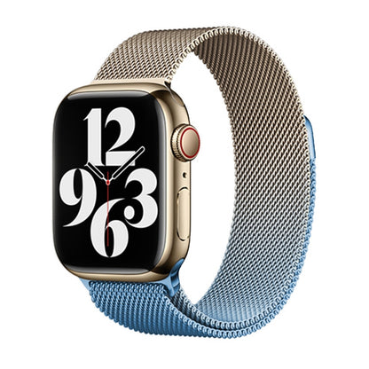 For Apple Watch Series 9 41mm Milan Gradient Loop Magnetic Buckle Watch Band(Gold Blue) - Watch Bands by PMC Jewellery | Online Shopping South Africa | PMC Jewellery