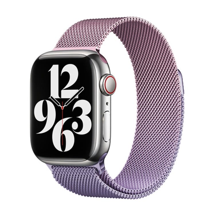 For Apple Watch Series 8 45mm Milan Gradient Loop Magnetic Buckle Watch Band(Pink Lavender) - Watch Bands by PMC TechLife | Online Shopping South Africa | PMC TechLife