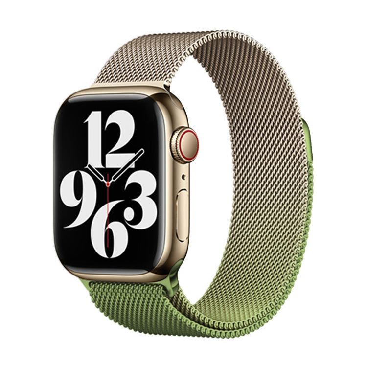 For Apple Watch SE 40mm Milan Gradient Loop Magnetic Buckle Watch Band(Gold Green) - Watch Bands by PMC TechLife | Online Shopping South Africa | PMC TechLife