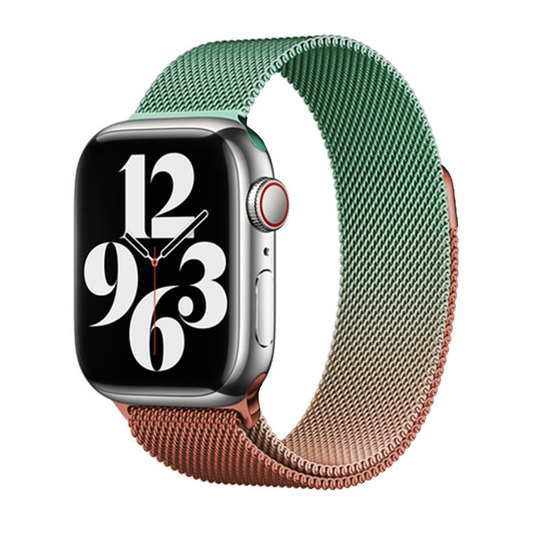 For Apple Watch Series 2 42mm Milan Gradient Loop Magnetic Buckle Watch Band(Orange Green) - Watch Bands by PMC TechLife | Online Shopping South Africa | PMC TechLife