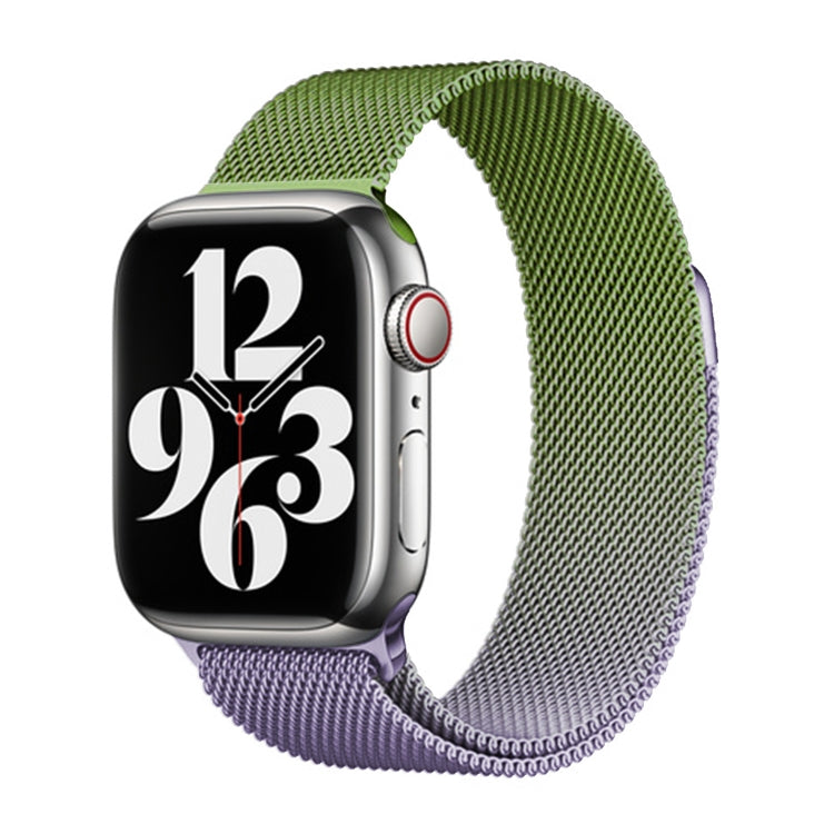 For Apple Watch 38mm Milan Gradient Loop Magnetic Buckle Watch Band(Purple Green) - Watch Bands by PMC TechLife | Online Shopping South Africa | PMC TechLife