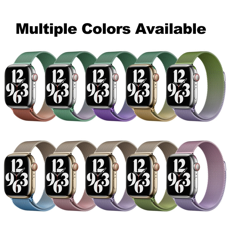 For Apple Watch Series 2 38mm Milan Gradient Loop Magnetic Buckle Watch Band(Orange Green) - Watch Bands by PMC Jewellery | Online Shopping South Africa | PMC Jewellery