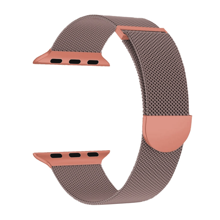 For Apple Watch SE 2022 44mm Two Color Milanese Loop Magnetic Watch Band(Pink Orange) - Watch Bands by PMC Jewellery | Online Shopping South Africa | PMC Jewellery