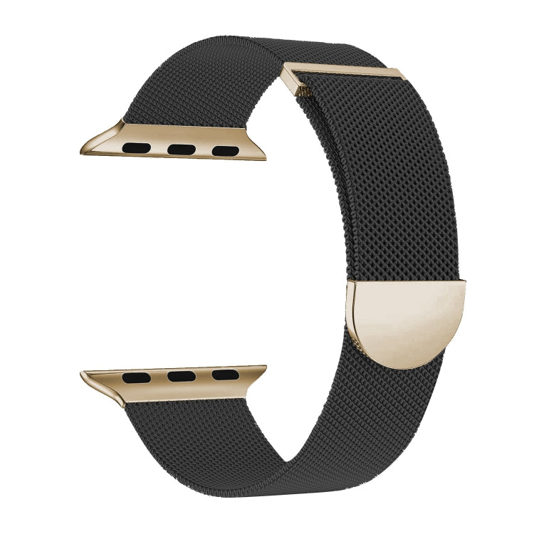 For Apple Watch SE 40mm Two Color Milanese Loop Magnetic Watch Band(Black Gold) - Watch Bands by PMC TechLife | Online Shopping South Africa | PMC TechLife