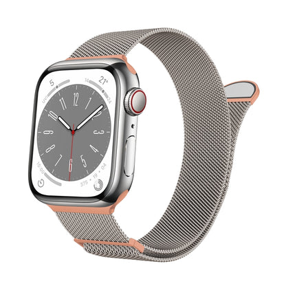 For Apple Watch Series 2 42mm Two Color Milanese Loop Magnetic Watch Band(Starlight Orange) - Watch Bands by PMC Jewellery | Online Shopping South Africa | PMC Jewellery