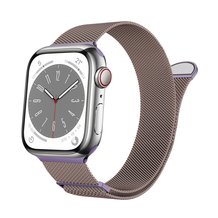 For Apple Watch 42mm Two Color Milanese Loop Magnetic Watch Band(Pink Purple) - Watch Bands by PMC TechLife | Online Shopping South Africa | PMC TechLife