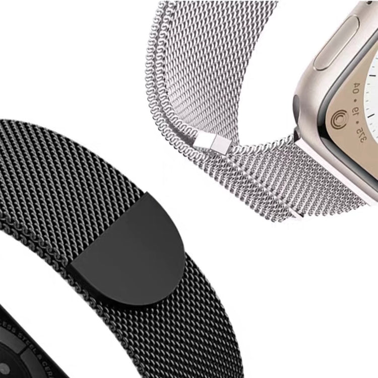 For Apple Watch SE 44mm Two Color Milanese Loop Magnetic Watch Band(Black Gold) - Watch Bands by PMC TechLife | Online Shopping South Africa | PMC TechLife
