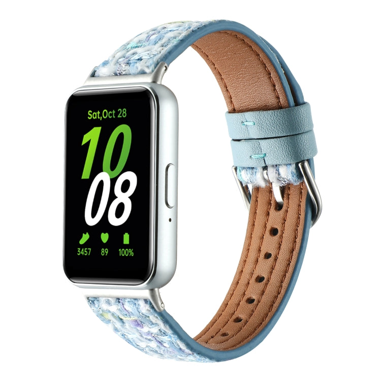 For Samsung Galaxy Fit 3 Woolen Leather Watch Band(Blue) - free shipping - PMC TechLife - Order now!