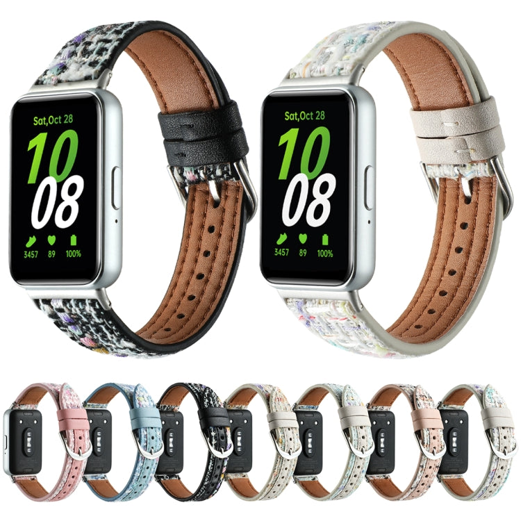 For Samsung Galaxy Fit 3 Woolen Leather Watch Band(Light Green) - Watch Bands by PMC TechLife | Online Shopping South Africa | PMC TechLife