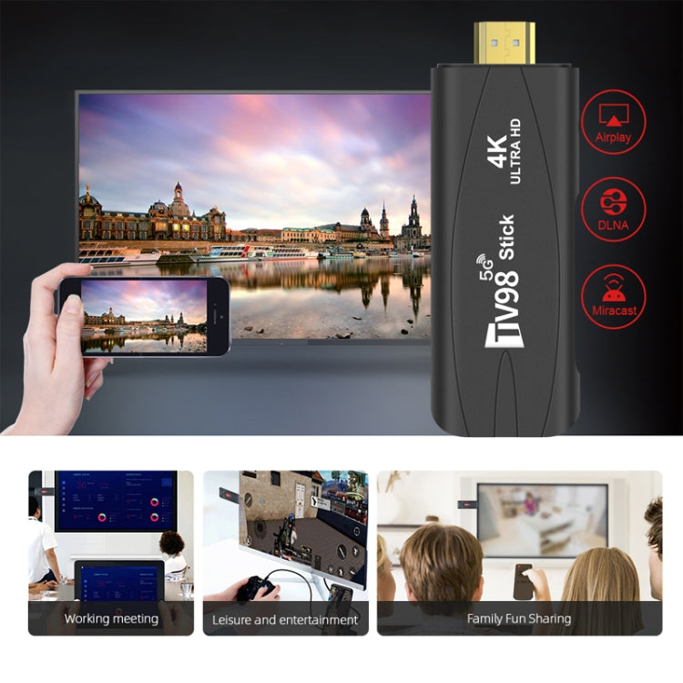 TV98 Rockchip 3228A Quad Core 4K HD Bluetooth Android TV Stick, RAM:4GB+32GB(EU Plug) - Android TV Sticks by PMC TechLife | Online Shopping South Africa | PMC TechLife | Buy Now Pay Later Mobicred