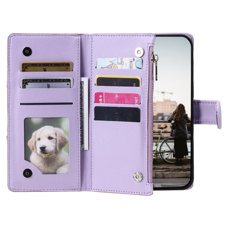 For Google Pixel 7 5G Glitter Lattice Zipper Wallet Leather Phone Case(Purple) - Google Cases by PMC TechLife | Online Shopping South Africa | PMC TechLife | Buy Now Pay Later Mobicred