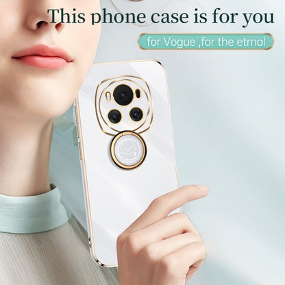 For Honor Magic6 5G XINLI Straight 6D Plating Gold Edge TPU Shockproof Case with Ring Holder(Cherry Purple) - Honor Cases by XINLI | Online Shopping South Africa | PMC Jewellery | Buy Now Pay Later Mobicred