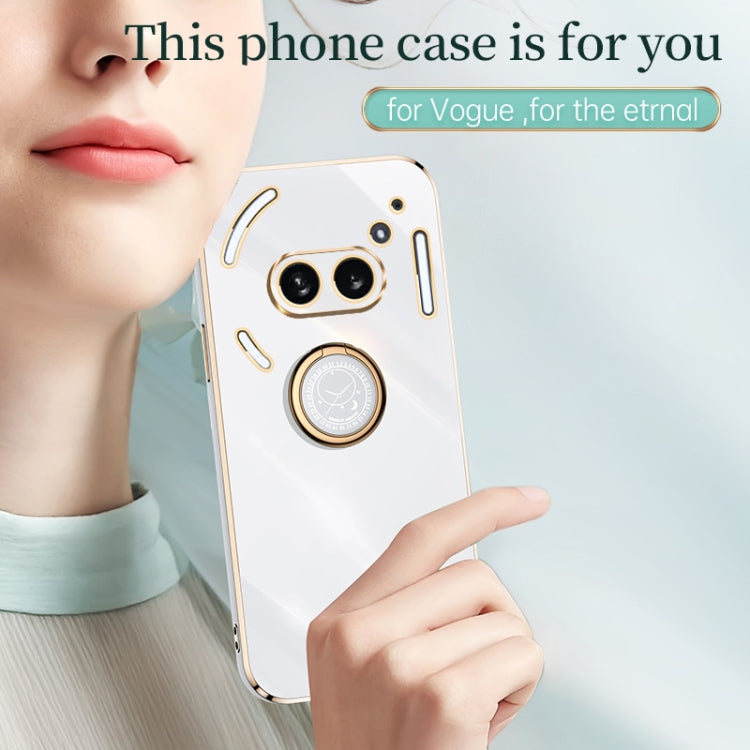 For Nothing Phone 2A XINLI Straight Edge 6D Electroplate TPU Phone Case with Ring Holder(Mint Green) - free shipping - PMC Jewellery - Order now!