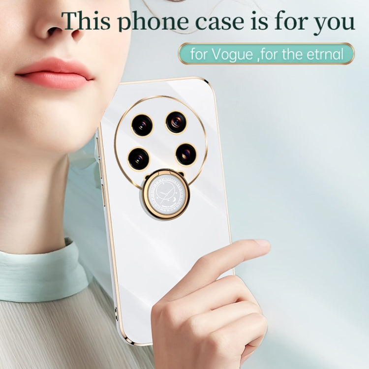 For Xiaomi 14 Ultra 5G XINLI Straight Edge 6D Electroplate TPU Phone Case with Ring Holder(Mint Green) - 14 Ultra Cases by XINLI | Online Shopping South Africa | PMC Jewellery | Buy Now Pay Later Mobicred