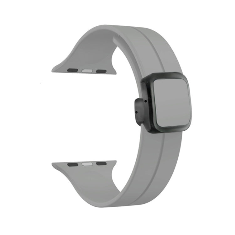 For Apple Watch Ultra 2 49mm Magnetic Square Buckle Silicone Watch Band(Cloud Gray) - Watch Bands by PMC TechLife | Online Shopping South Africa | PMC TechLife