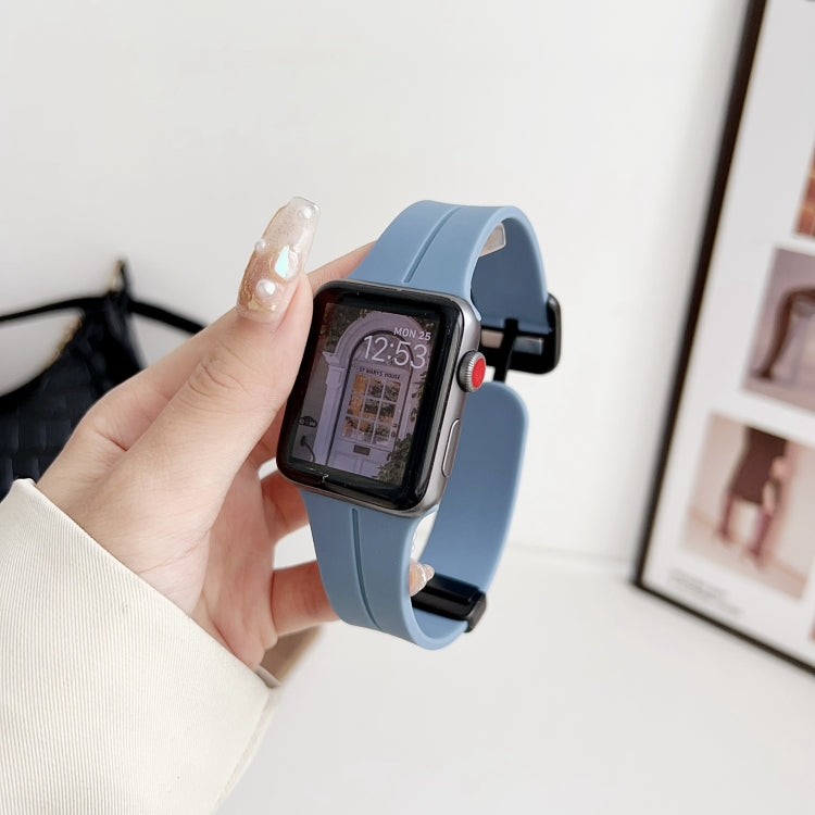 For Apple Watch SE 40mm Magnetic Square Buckle Silicone Watch Band(Blue) - free shipping - PMC TechLife - Order now!