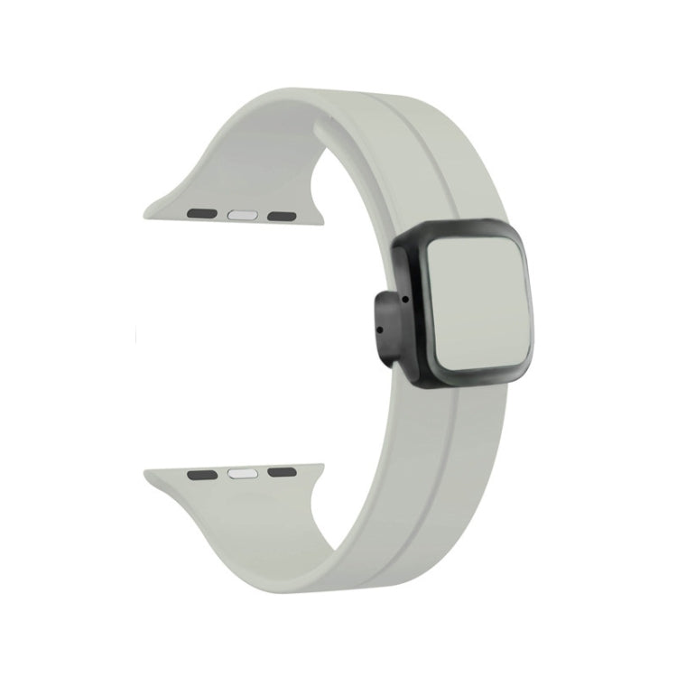 For Apple Watch SE 44mm Magnetic Square Buckle Silicone Watch Band(Starlight) - Watch Bands by PMC TechLife | Online Shopping South Africa | PMC TechLife
