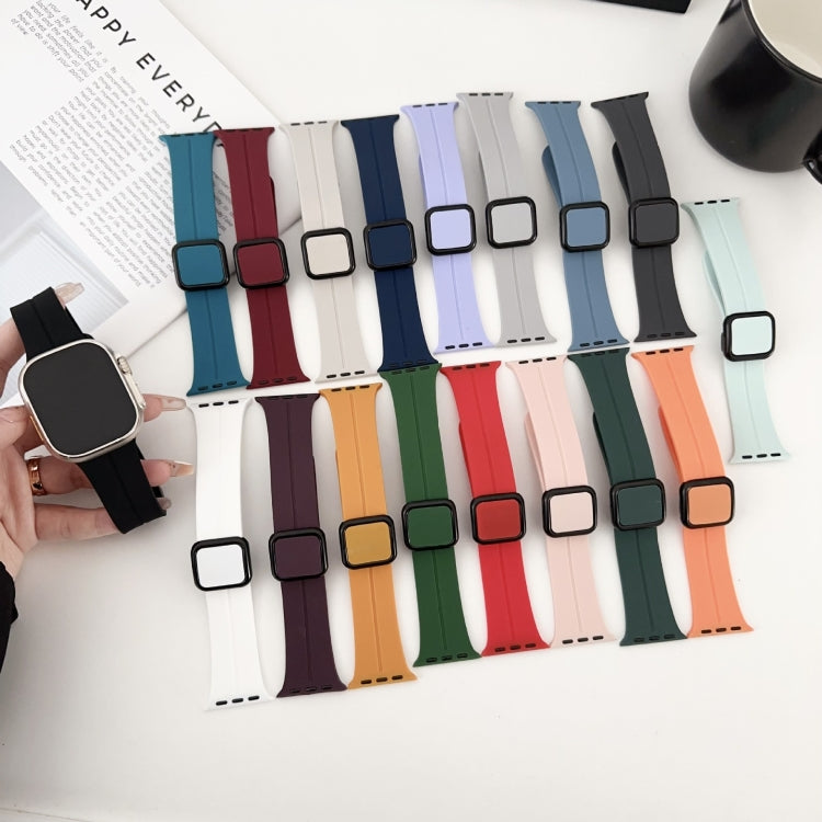 For Apple Watch 38mm Magnetic Square Buckle Silicone Watch Band(Blue) - Watch Bands by PMC TechLife | Online Shopping South Africa | PMC TechLife
