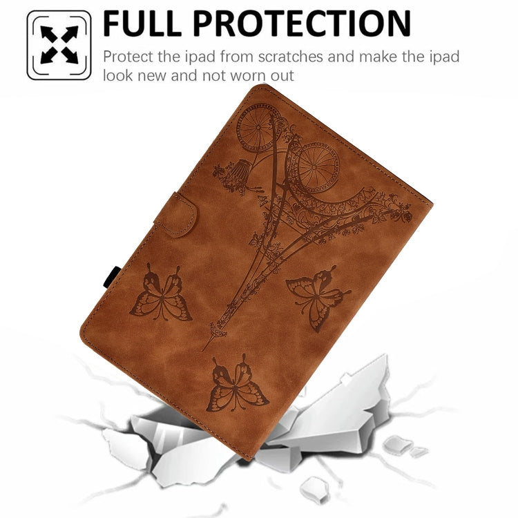 For Lenovo Tab M11 / Xiaoxin Pad 11 2024 Tower Embossed Leather Smart Tablet Case(Brown) - Lenovo by PMC Jewellery | Online Shopping South Africa | PMC Jewellery | Buy Now Pay Later Mobicred