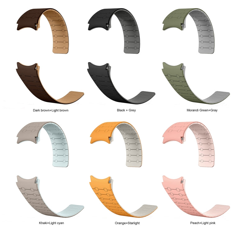 For Samsung Galaxy Watch 6 / 5 / 4 Two Color Loop Magnetic Silicone Watch Band(Black+Grey) - Watch Bands by PMC TechLife | Online Shopping South Africa | PMC TechLife