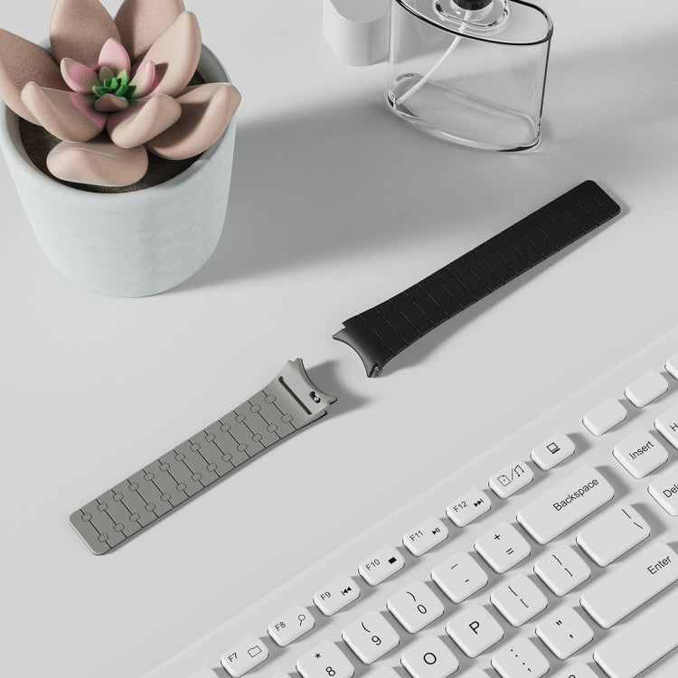 For Samsung Galaxy Watch 6 / 5 / 4 Two Color Loop Magnetic Silicone Watch Band(Black+Grey) - Watch Bands by PMC TechLife | Online Shopping South Africa | PMC TechLife