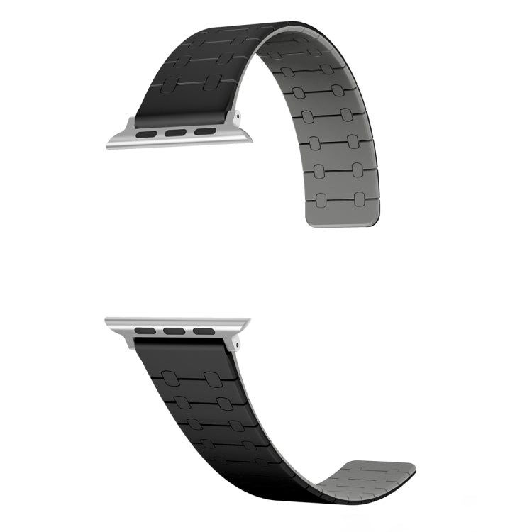 For Apple Watch Series 7 41mm Two Color Loop Magnetic Silicone Watch Band(Black+Grey) - Watch Bands by PMC TechLife | Online Shopping South Africa | PMC TechLife