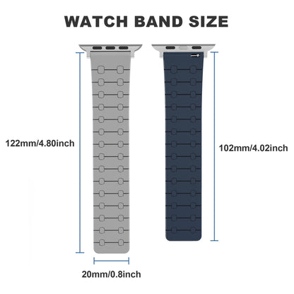 For Apple Watch SE 2023 44mm Two Color Loop Magnetic Silicone Watch Band(Green+Grey) - Watch Bands by PMC Jewellery | Online Shopping South Africa | PMC Jewellery