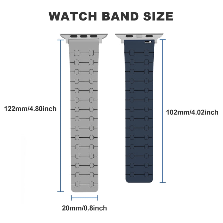 For Apple Watch 38mm Two Color Loop Magnetic Silicone Watch Band(Green+Grey) - Watch Bands by PMC TechLife | Online Shopping South Africa | PMC TechLife