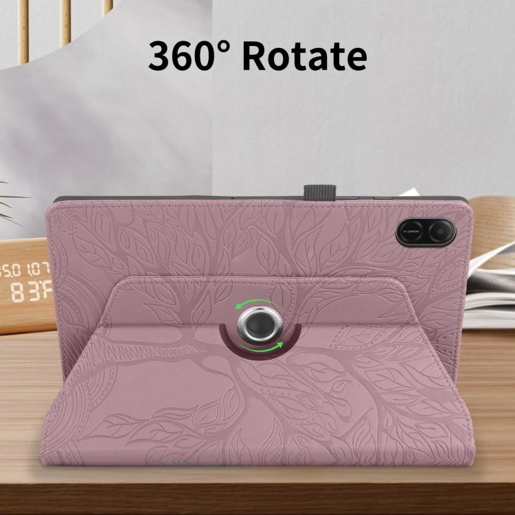 For Honor Pad X8a Tree Life Embossed Rotation Leather Tablet Case(Rose Gold) - Honor by PMC TechLife | Online Shopping South Africa | PMC TechLife | Buy Now Pay Later Mobicred