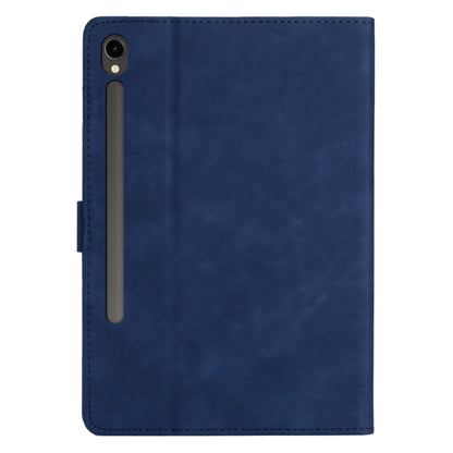 For Samsung Galaxy Tab S9 X710/X716B/X718U Coconut Tree Embossed Smart Leather Tablet Case(Blue) - Galaxy Tab S9 Cases by PMC Jewellery | Online Shopping South Africa | PMC Jewellery | Buy Now Pay Later Mobicred