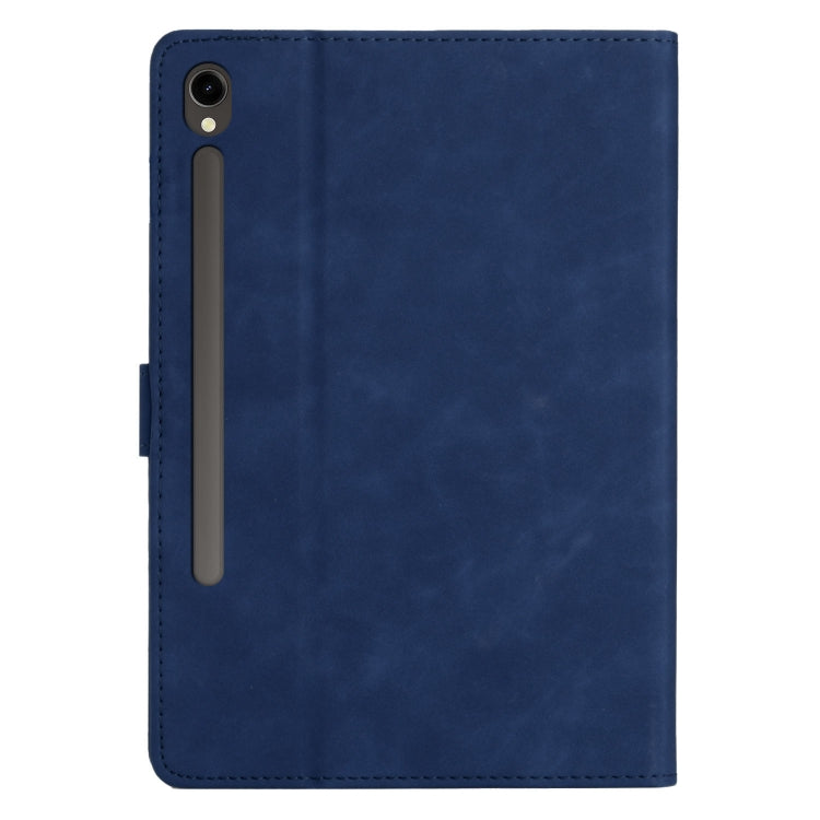 For Samsung Galaxy Tab S9 FE X510/X516B Coconut Tree Embossed Smart Leather Tablet Case(Blue) - Galaxy Tab S9 FE by PMC Jewellery | Online Shopping South Africa | PMC Jewellery | Buy Now Pay Later Mobicred