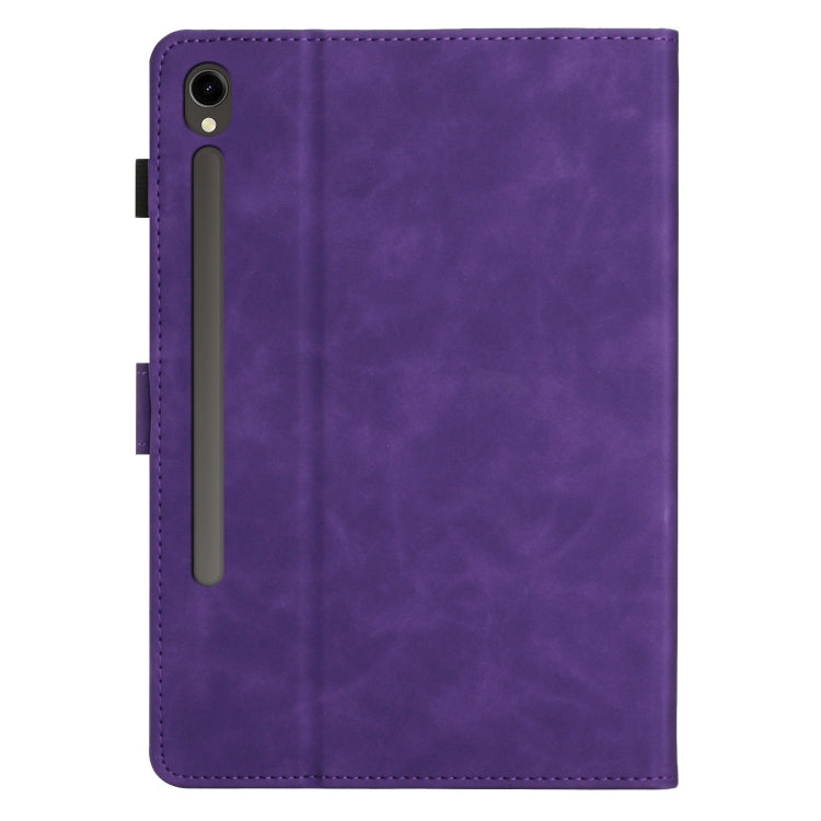 For Samsung Galaxy Tab S9 FE X510/X516B Coconut Tree Embossed Smart Leather Tablet Case(Purple) - Galaxy Tab S9 FE by PMC Jewellery | Online Shopping South Africa | PMC Jewellery | Buy Now Pay Later Mobicred