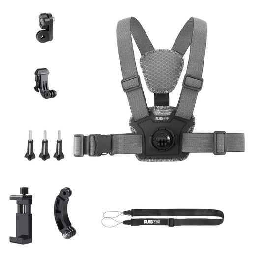 7 in 1 Phone Clamp Adjustable Body Mount Belt Chest Strap with Mount & Screw(Grey) - Chest Belt by RUIGPRO | Online Shopping South Africa | PMC Jewellery | Buy Now Pay Later Mobicred