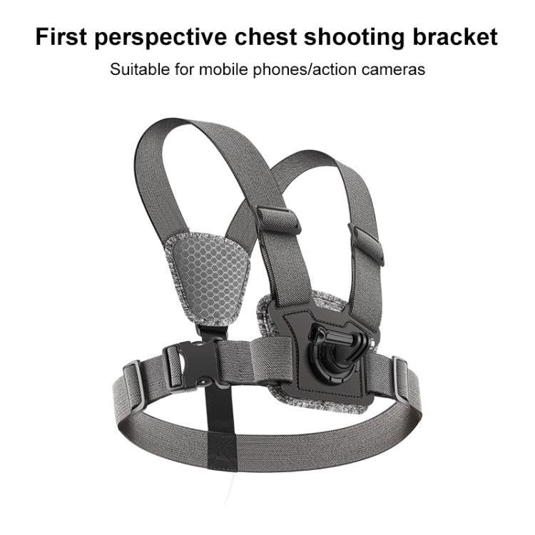 3 in 1 Adjustable Body Mount Belt Chest Strap with Mount & Screw(Grey) - Chest Belt by RUIGPRO | Online Shopping South Africa | PMC TechLife | Buy Now Pay Later Mobicred