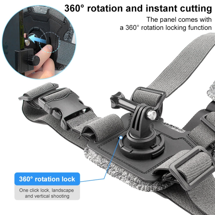 6 in 1 360 Phone Clamp Adjustable Body Mount Belt Chest Strap with Mount & Screw(Grey) - free shipping - PMC TechLife - Order now!