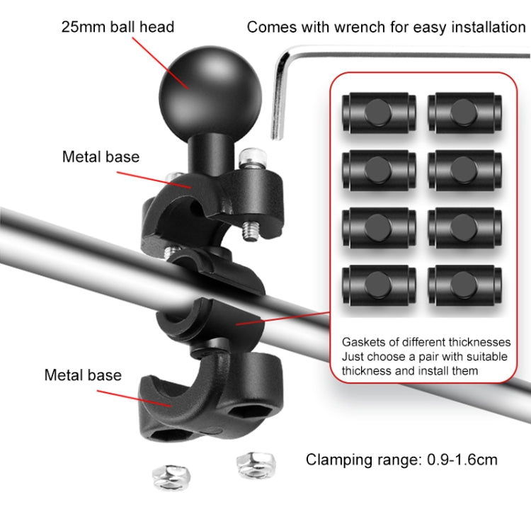 3 in 1 U-Type Mount Selfie Stick Motorcycle Clamps Handlebar Fixed Mount - Holder by PMC TechLife | Online Shopping South Africa | PMC TechLife | Buy Now Pay Later Mobicred