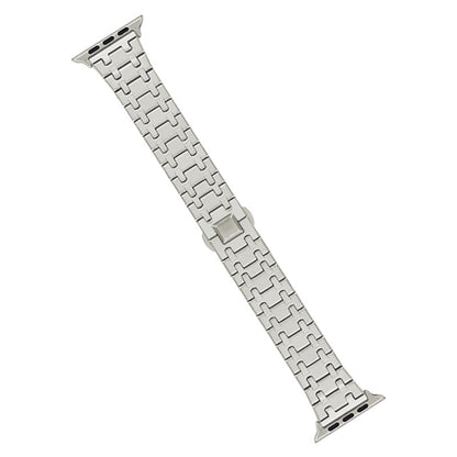 For Apple Watch Ultra 2 49mm Double T Stainless Steel Watch Band(Starlight) - Watch Bands by PMC Jewellery | Online Shopping South Africa | PMC Jewellery