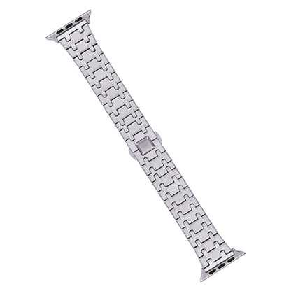 For Apple Watch SE 2022 40mm Double T Stainless Steel Watch Band(Silver) - Watch Bands by PMC Jewellery | Online Shopping South Africa | PMC Jewellery