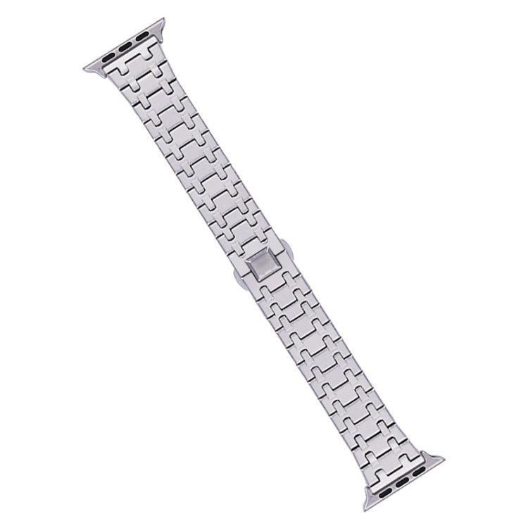 For Apple Watch SE 40mm Double T Stainless Steel Watch Band(Silver) - Watch Bands by PMC TechLife | Online Shopping South Africa | PMC TechLife