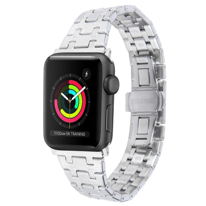 For Apple Watch Series 2 42mm Double T Stainless Steel Watch Band(Silver) - Watch Bands by PMC Jewellery | Online Shopping South Africa | PMC Jewellery