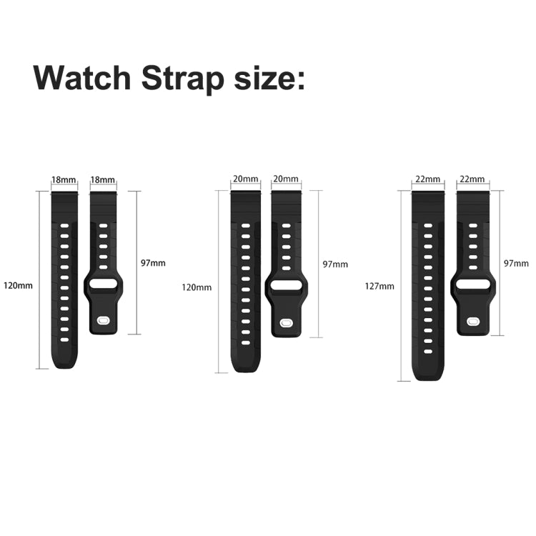 18mm Armor Silicone Watch Band(White) - 20mm Bands by PMC Jewellery | Online Shopping South Africa | PMC Jewellery