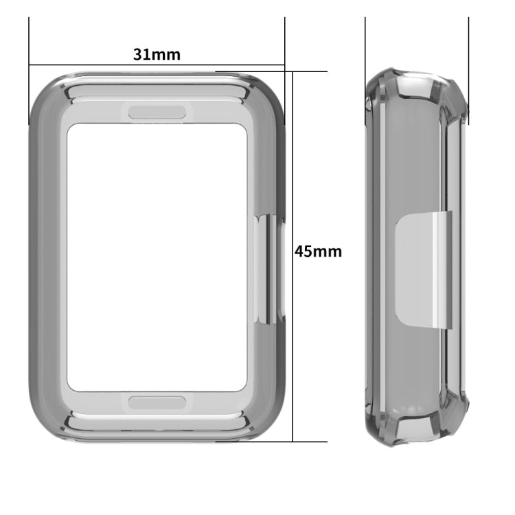 For Samsung Galaxy Fit 3 Half Pack Hollow TPU Watch Protective Case(Transparent Purple) - Watch Cases by PMC TechLife | Online Shopping South Africa | PMC TechLife