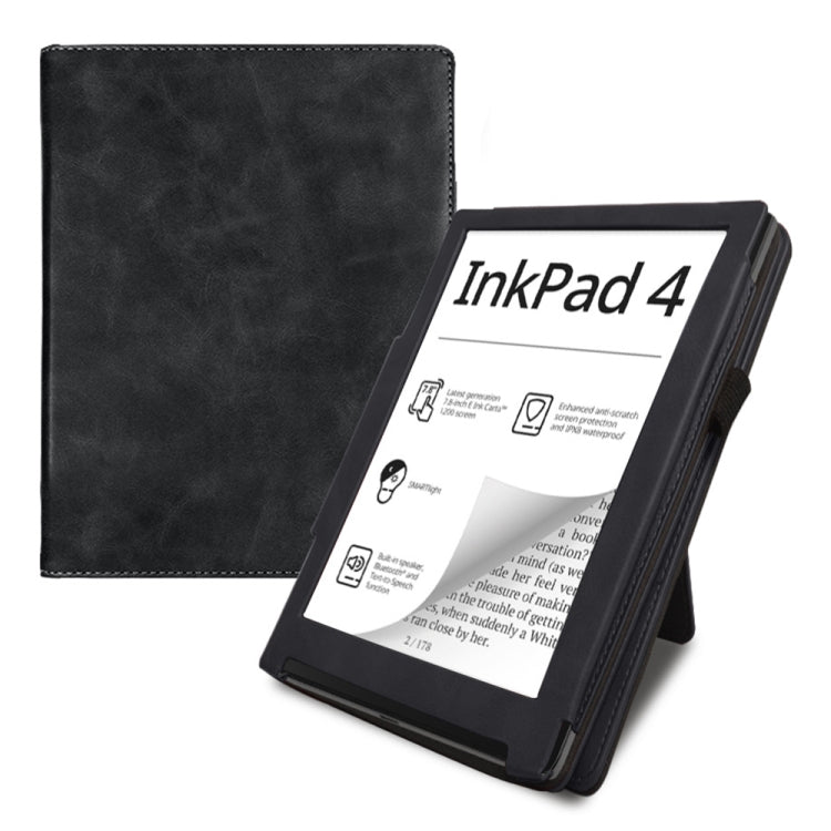 For Pocketbook InkPad 4 / Color 2 / 3 Calfskin Leather Smart Tablet Case(Black) - Others by PMC TechLife | Online Shopping South Africa | PMC TechLife | Buy Now Pay Later Mobicred