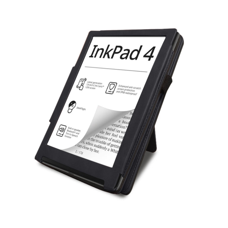For Pocketbook InkPad 4 / Color 2 / 3 Calfskin Leather Smart Tablet Case(Black) - Others by PMC TechLife | Online Shopping South Africa | PMC TechLife | Buy Now Pay Later Mobicred
