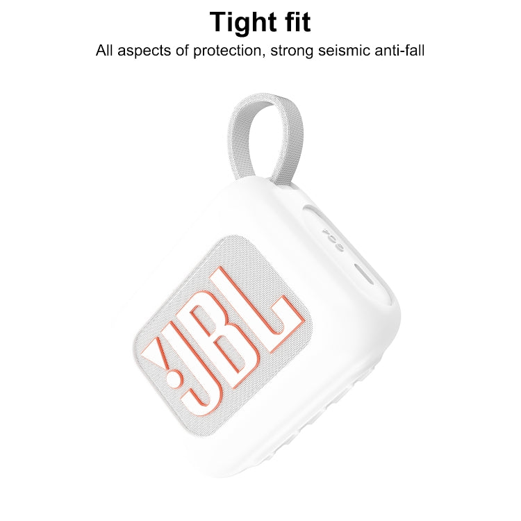 For JBL Go 4 Wireless Bluetooth Speaker Silicone Protective Case(White) - Protective Case by PMC TechLife | Online Shopping South Africa | PMC TechLife | Buy Now Pay Later Mobicred