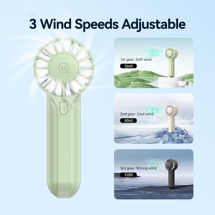 USAMS ZB288 Portable Type-C Rechargeable High Speed Handheld Mini Fan(Green) - Electric Fans by USAMS | Online Shopping South Africa | PMC TechLife | Buy Now Pay Later Mobicred